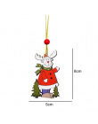 3 sztuk Cartoon Boże Narodzenie Deer Drewniane Wisiorki Ozdoba Kolorowe Drzewo Xmas Ozdoba Rzemiosło Drewna Dla Domu Christmas P