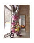 12 sztuk Baby Shower 18 cal Różowy Biały Gwiazda Helem Balony Foliowe Dziewczyny Szczęśliwy Birthday Party Supplies 1st Strona D