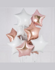 12 sztuk Baby Shower 18 cal Różowy Biały Gwiazda Helem Balony Foliowe Dziewczyny Szczęśliwy Birthday Party Supplies 1st Strona D