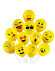 CCINEE 10 sztuk 12 cal Emoji Balony Smiley Face Wyraz Żółty Lateksowe Balony Wesele Balony Cartoon Piłki Dmuchane
