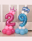 32 cal Różowy Niebieski Numer Cyfrowy Balonów Helem Balony Foliowe Urodziny Ślub Dekoracje Powietrze Balony Event Party Supplies