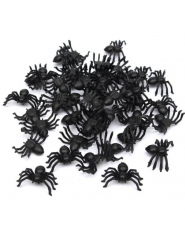 Przydatne 50 sztuk 2*1.4 cm Plastikowe Czarny Pająk Halloween Dekoracje Festiwal Ogrodnicze Funny Prank Zabawki Dekoracji Realis