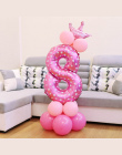 1 zestaw Niebieski Różowy Folia Numer Balon Zagęścić Lateksowe Powietrza Balonów z Korony Rocznica Baby Shower Kids Birthday Par