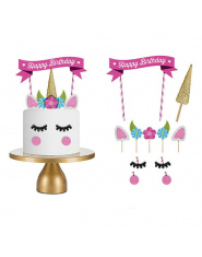 1 zestaw Handmade Różowy Jednorożec Party Cake Topper Cupcake Dekoracje Ślubne Z Okazji Urodzin Strona Dostaw Dziecko Dzieci Par