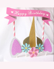 1 zestaw Handmade Różowy Jednorożec Party Cake Topper Cupcake Dekoracje Ślubne Z Okazji Urodzin Strona Dostaw Dziecko Dzieci Par