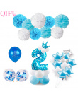 QIFU Blue Boy 2nd Urodziny Dekoracji Różowy Dziewczyna 2 Urodziny Balony Liczba Balon 2 Roku Życia Dzieci Birthday Party Supplie