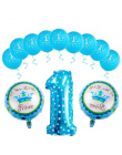 QIFU Pierwsze Urodziny Boy Party Decor Foliowe Balony Urodziny 1st Birthday Party Dekoracje Dzieci 1 Rok 1 Urodzinowy Chłopiec D