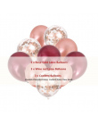 Złota róża Konfetti Lateksowy Balon Zestawy Dla Nowożeńców/Baby Shower DIY Miłość Dekoracje Ślubne Dostawy Urodziny Globos Zabaw