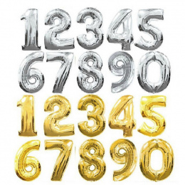 TSZWJ 30 inches Gold Silver Number Foil Balloons Digit Helium Ballons Birthday Party Wedding Decor Air Baloons Event Party