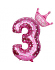 32 Cal Różowy Niebieski Numer 0-9 Balony Foliowe Cyfrowy Balonów Helem Urodziny Wesele Wystrój Powietrza Balony Event strona Dos