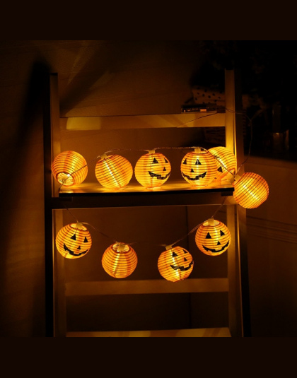 ZMHEGW 2017 Nowy 1 zestaw Dyni 10 LED String Lights Halloween Dekoracji Światła Biały Ciepły Halloween Akcesoria Do Dekoracji Do