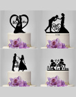 Tronzo Wedding Cake Topper Młodej Groom Pan pani Akrylowe Czarne Ciasto Wykaszarki Dekoracje Ślubne Mariage Party Supplies Doros