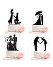 Tronzo Wedding Cake Topper Młodej Groom Pan pani Akrylowe Czarne Ciasto Wykaszarki Dekoracje Ślubne Mariage Party Supplies Doros