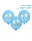 QIFU Pierwsze Urodziny Banner Flag Miesięczne Jeden Rok Stare Baby Shower Chłopiec 1st Urodziny 1 Urodzinowy Chłopiec Szczęśliwy