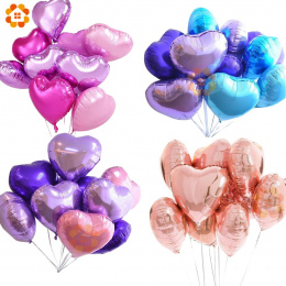 18 calowy 10 sztuk Baby Shower Party Balon Foliowy Różowy i Niebieski W Kształcie Serca Hel Powietrza Ball Ślub Birthday Party d