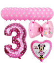 13 sztuk Mickey Minnie Numer 1 2 3 4 5 Balony Foliowe zestaw Latex Hel Globos Baby Shower Birthday Party Decor Akcesoria Dzieci 