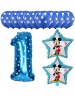 13 sztuk Mickey Minnie Numer 1 2 3 4 5 Balony Foliowe zestaw Latex Hel Globos Baby Shower Birthday Party Decor Akcesoria Dzieci 