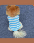 Pies Odzież Bawełniana Koszulka Klapa Poziomy pas Ślad Puppy Pet cat Odzież Lato Ropa De Verano Para Perros Red & niebieski