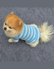 Pies Odzież Bawełniana Koszulka Klapa Poziomy pas Ślad Puppy Pet cat Odzież Lato Ropa De Verano Para Perros Red & niebieski