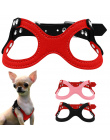 Miękkie Zamszowe Mały Pies Uprząż dla Szczenięta Chihuahua Yorkie Czerwony Różowy Czarny Ajustable Klatki Piersiowej 10-13"