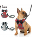 Mały Pies Uprząż i Leash Set Pet Cat Vest Harness Z Bowknot Siatki Wyściełane Dla Małych Puppy Psów Chihuahua Yorki mops