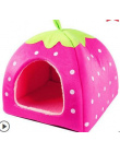 High Quality pet dog house large dog bed Strawberry Leopard Print Cat tent Rabbit Warm Cushion Basket ZL03