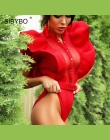 Sibybo Czarny Ruffles Body Kobiety 2018 Lato Hollow Out Combinaison Pajacyki Femme Sexy Krótki Mesh Bodycon Kombinezony