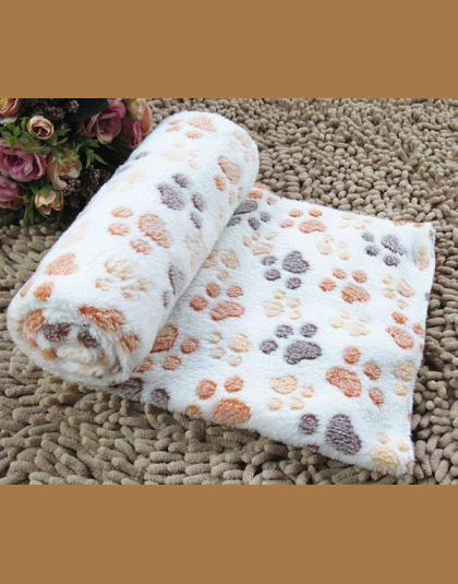Śliczne ślad zwierzęta pies kot jesienią i zimą ciepłe aksamitne ręczniki koce dla psów kremowe kawy wzrosła na twój wybór rozmi