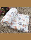 Śliczne ślad zwierzęta pies kot jesienią i zimą ciepłe aksamitne ręczniki koce dla psów kremowe kawy wzrosła na twój wybór rozmi