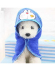 Cartoon Zwierzęta Kąpieli Ręcznik Zabawny Pies Koc dla Yorki Puppy Psy Koty Super Chłonne Szlafrok Garnitur Odzież Pies Chihuahu