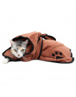 Zwierzęta Pies Kot Super Chłonne Suszenie Kąpieli Ciepłym Ręcznikiem Haft Paw Prysznic Szlafrok Z Kapturem z Pas Biodrowy Groomi