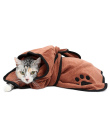 Top XS-XL Pet Szlafrok Ciepłe Ubrania Super Chłonne Suszenie Ręczników Hafty Paw Kot Pies Kaptur Kąpieli Grooming Pet Produktu