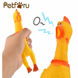 Petforu Zabawny pies gadżety nowość Żółta Gumowa Kurczaka Pet Dog Toy Nowość Squawking Krzyczy Shrilling kurczak dla Cat Pet