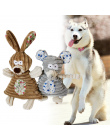 Zabawki Dla psów Pet Puppy Chew Piszczałka Piskliwy Plush Dźwięk Śliczny Królik Słoń Nadziewane Pies Squeaking Zabawki