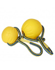 7/9 cm Pet Dog Training Toy Ball Niezniszczalny Stałe Kule Gumowe Chew Zagraj Fetch Zgryz Zabawki z Carrier liny Ugryź Resistant