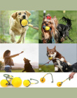 7/9 cm Pet Dog Training Toy Ball Niezniszczalny Stałe Kule Gumowe Chew Zagraj Fetch Zgryz Zabawki z Carrier liny Ugryź Resistant