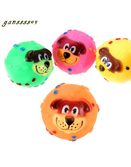 Funny Pet Dog Ball Toy Dog Twarzy Dźwięku Piszczki Zabawki Miękkie Gumowe Chew Dźwięku Ball Zabawki