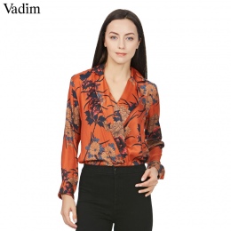 Vadim kobiety vintage floral koszula body z długim rękawem playsuit elastyczny pas retro bluzka moda casual bluzki blusas KZ1058