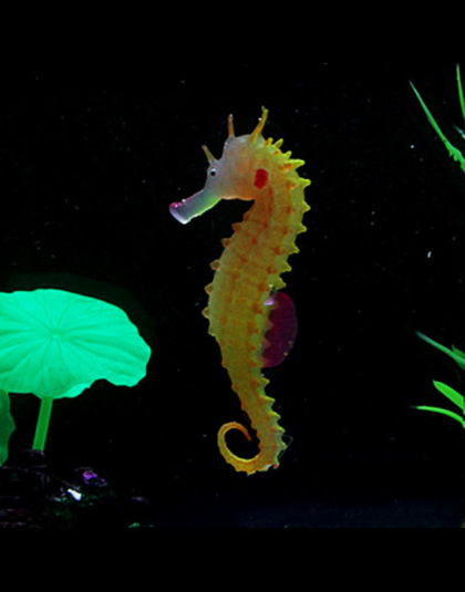 Środowiska i przyjazny Świecenia Sea Horse Hippocampus Akwarium silikonowe Fish Tank Dekoracji Darmowa Wysyłka