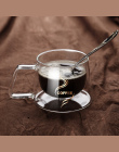 HIBOUR Podwójne Szkło Kubek Kawy z Uchwytem Jako Prezent dla Chłopca i Dziewczynki Amerykański Styl Filiżanki Uchwyt Filiżanki i