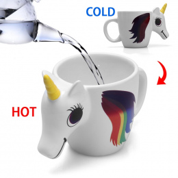300 ml 3D Ceramiczny Kubek Zmieniający Kolor Temperatury Jednorożec Kawy I Herbaty Mleka Kubek Gorącej Wody Drinkware Kolor Nove