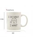 Transhome Kreatywny Kot Kubki Do Kawy Ceramiczny Kubek Zabawny Kot I ZROBIĆ to, CO CHCĘ Środkowy Palec Kubki Do Kawy I Herbaty m