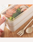 750 ml Zdrowe Materiał 2 Warstwa Lunch Box Słomy Pszenicy Pudełka Bento Mikrofalowa Obiadowy Pojemnik Do Przechowywania Żywności