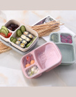 Lunch Box Zastawa Mikrofalowa Bento Box Jakości Słomy Pszenicy Zdrowia Naturalne 3 Siatka Uczeń Przenośne Pudełko Do Przechowywa