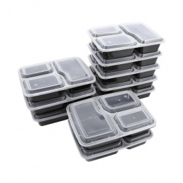 Plastikowe Pudełka Przechowywanie Żywności Lunch Box 3 komory do mikrofalówki