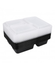10 sztuk Plastikowe Pudełko Bento Posiłek Przechowywania Prep Żywności Lunch Box 3 Komora Wielokrotnego Użytku Mikrofalach Pojem