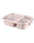 Lunch Box Ze Słomy Pszenicy Biodegradacji Mikrofalowe pojemniki na żywność z przegródkami Bento Box Pudełko Do Przechowywania Ży
