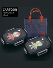 WORTHBUY Cute Cartoon Lunch Box Dla Dzieci Japoński 304 Ze Stali Nierdzewnej Bento Box Szczelne Mikrofalowa Żywności Pojemnik Sc