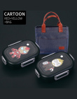 WORTHBUY Cute Cartoon Lunch Box Dla Dzieci Japoński 304 Ze Stali Nierdzewnej Bento Box Szczelne Mikrofalowa Żywności Pojemnik Sc