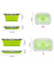 4 sztuk/zestaw Silikonowy Lunch Box Składany Przenośny Box Miska Pudełka Bento Składany Pojemnik Na Żywność 350/500/800/ 1200 ml